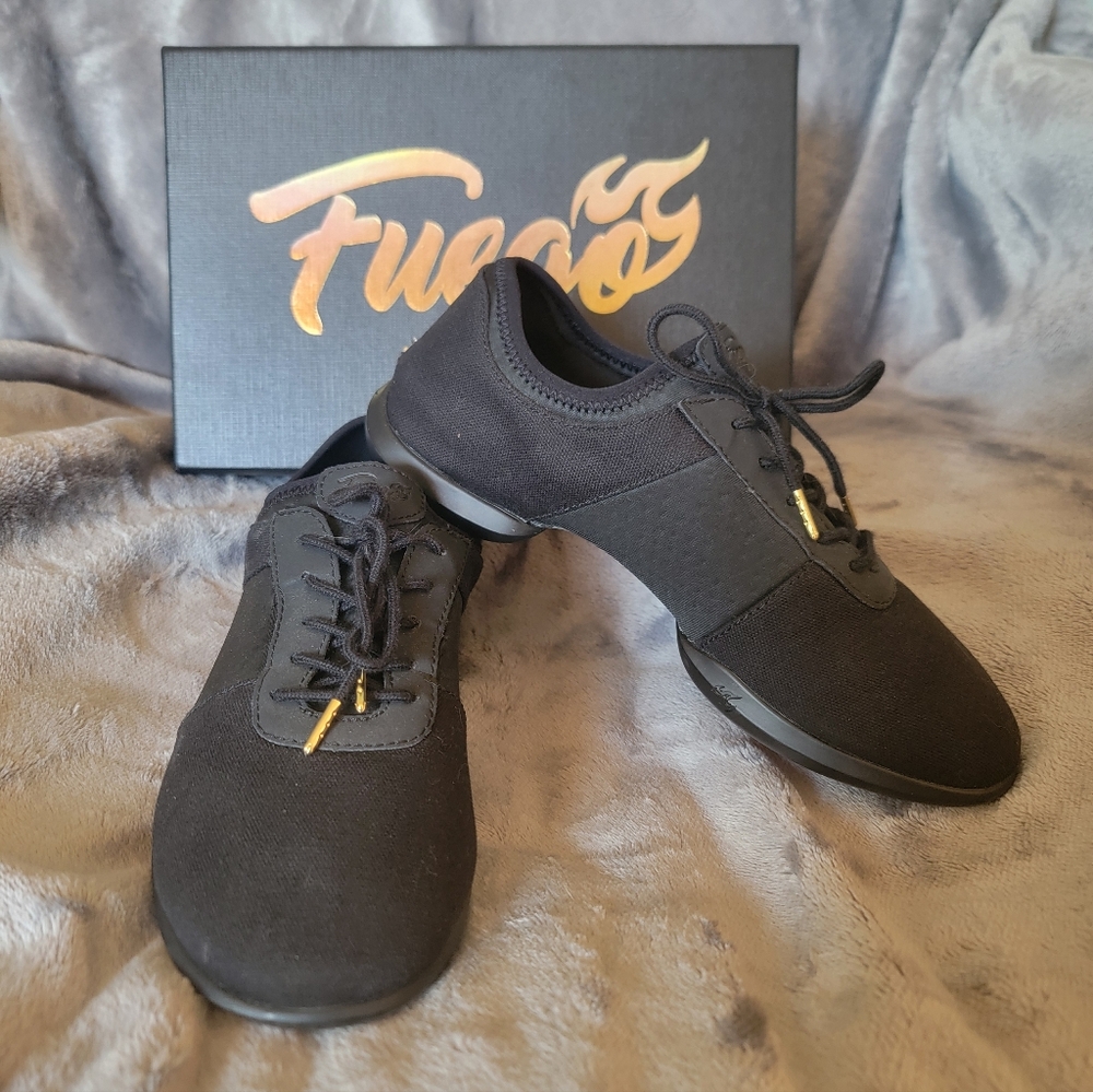 Fuego All Black Split Sole Dance Shoes